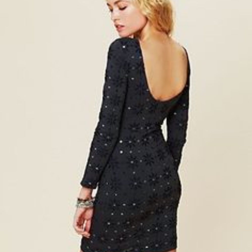 Free People Long Sleeved Embellished Party Dress